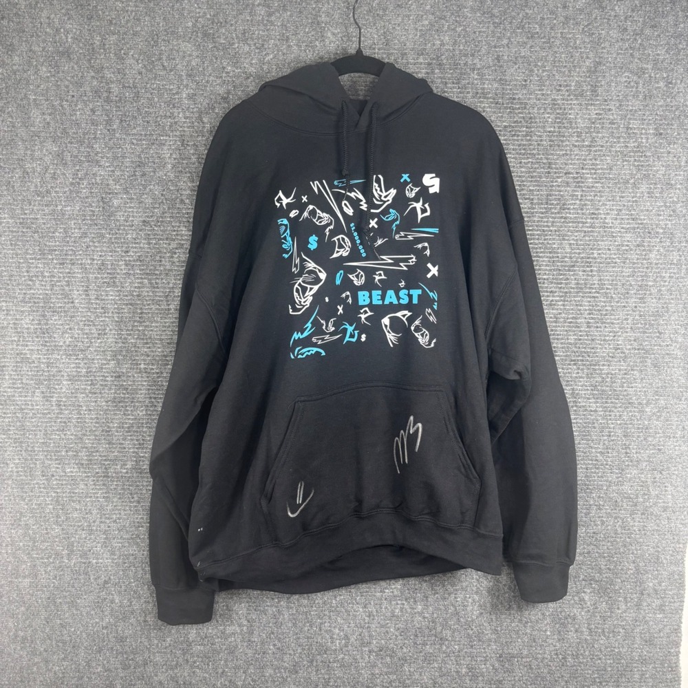 MrBeast 2020 24 Hour Livestream Signed Limited Edition Hoodie XL Black YouTube